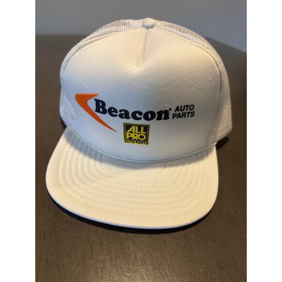 Vintage Beacon All Pro Auto Parts Rope Mesh SnapBack Trucker Hat Deadstock NWOT - Picture 1 of 7